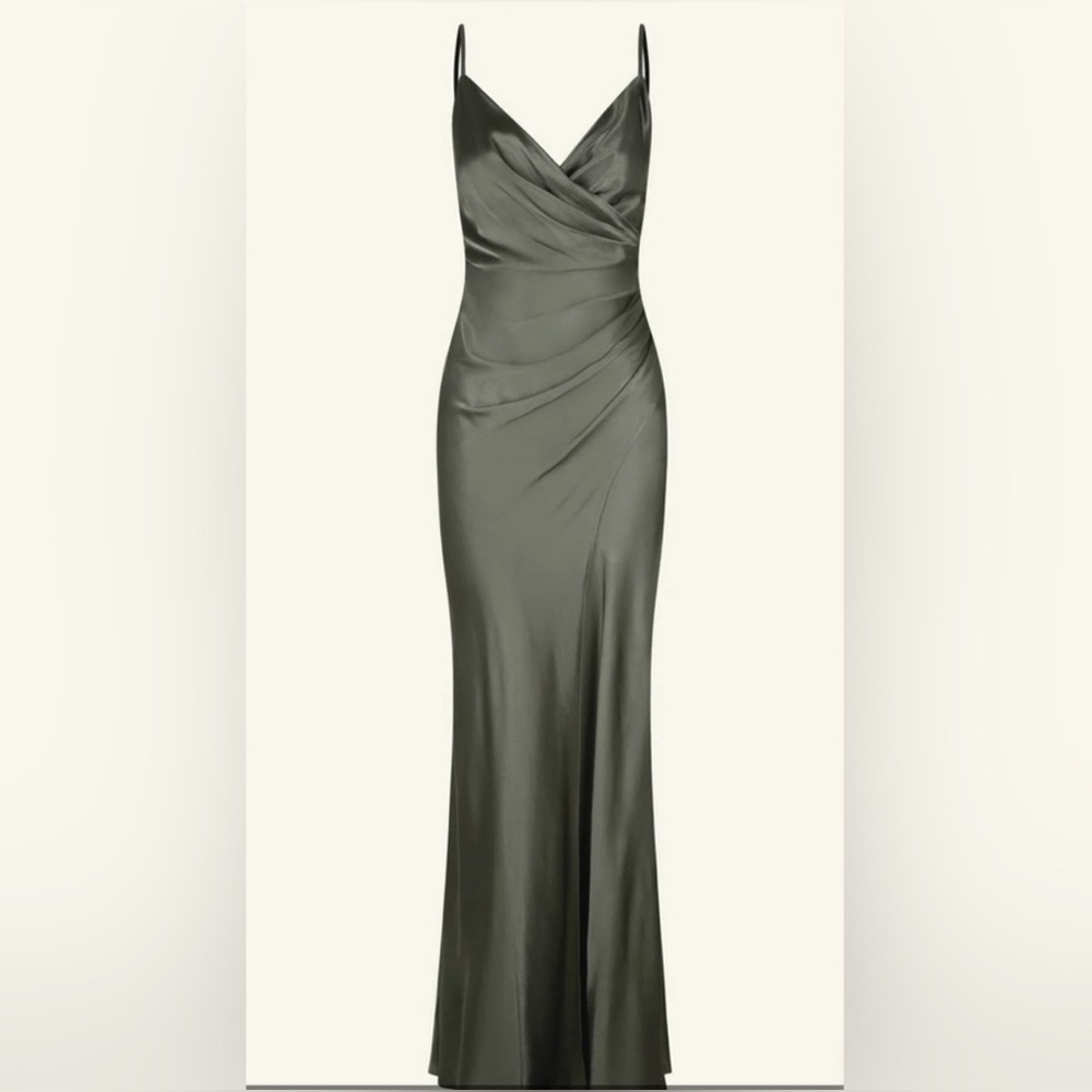 Shona Joy - La Lune Cross Draped Maxi Dress - Olive - XS